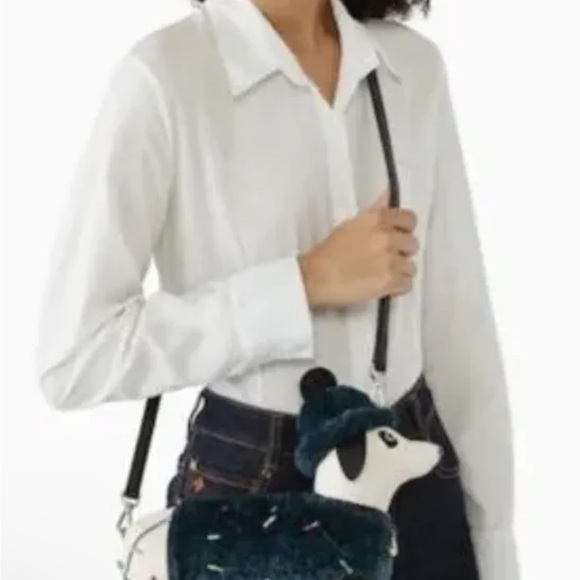 Collectible Kate Spade Dachshund Bag Dog Green Christmas Lights Claude - Picture 14 of 14